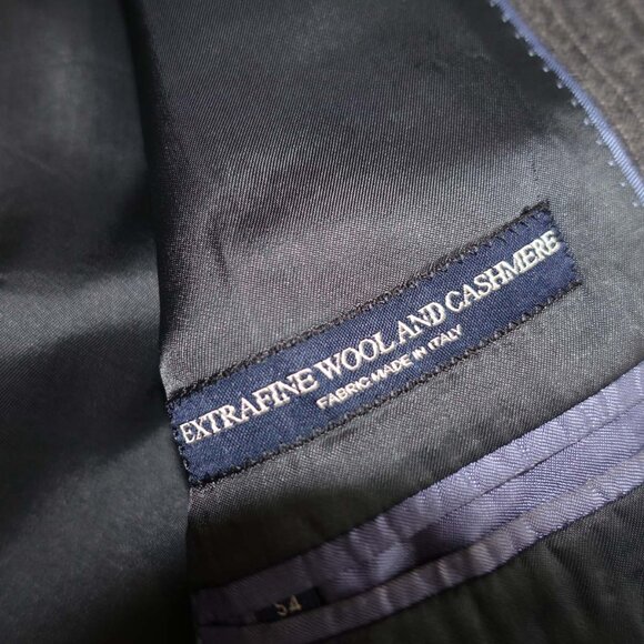 Massimo Dutti Men's 2 Button Suit Size 44 Regular 38 x 33 Charcoal Gray Wool 44R - Picture 15 of 16